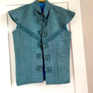 Flynn Rider Tangled Rapunzel Vest Costume Doublet Blue Green custom Mens Large